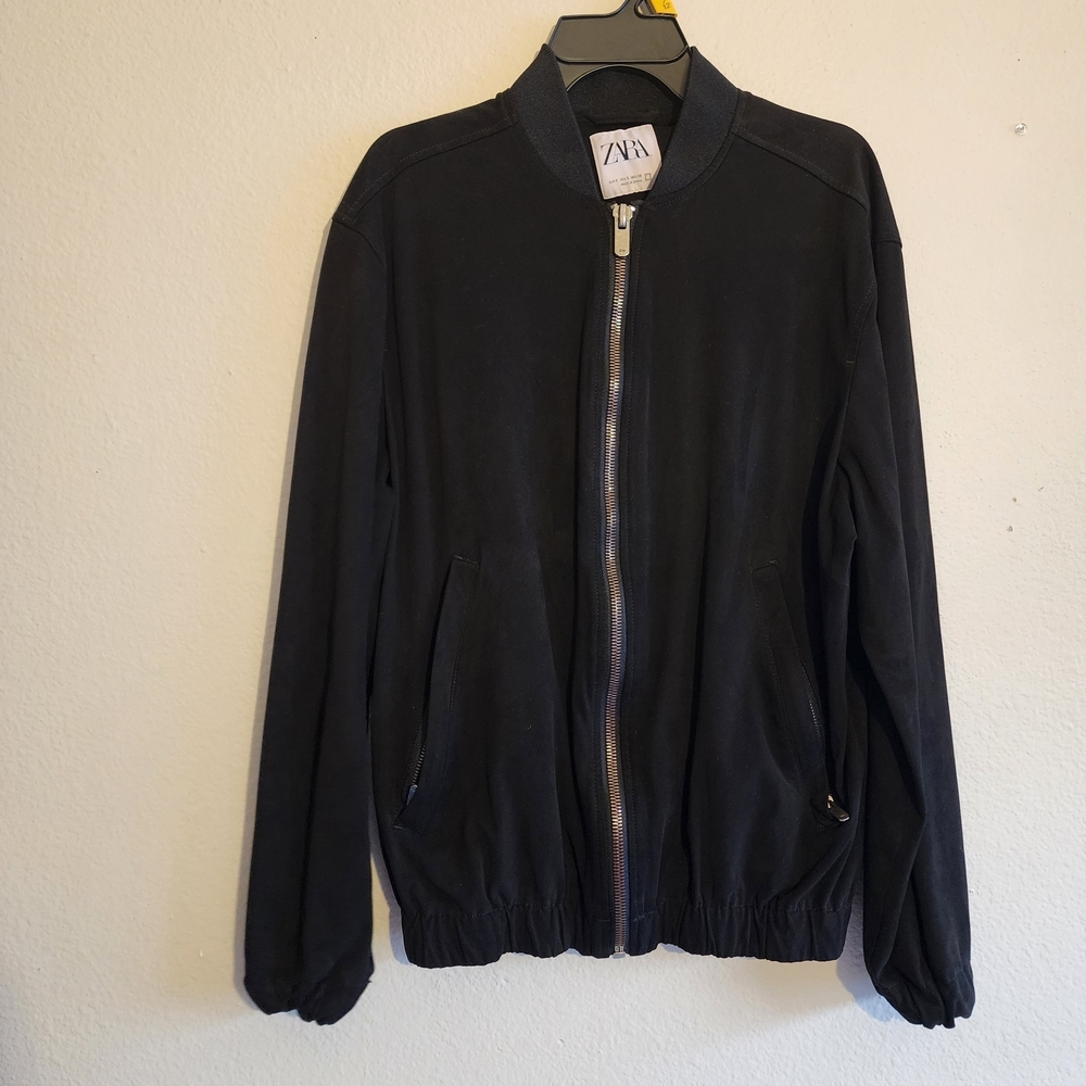 Zara Black Bomber Jacket Womens Sm